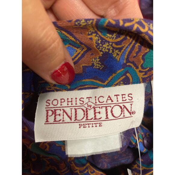 1980s professional purple Pendleton Button up size 10 - Picture 7 of 7
